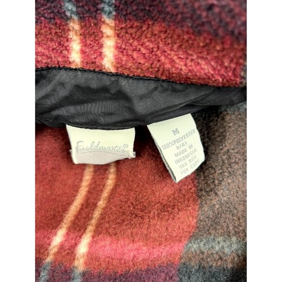 Fieldmaster Shacket Men Medium Red Plaid Sherpa Fleece Button-Up Warm Work Shirt - Picture 10 of 12